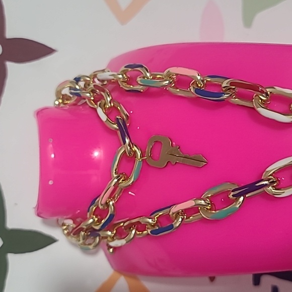 #319 Authentic LOUIS VUITTON Lock Key Set  with colorful Necklace and bracelet - Picture 2 of 8